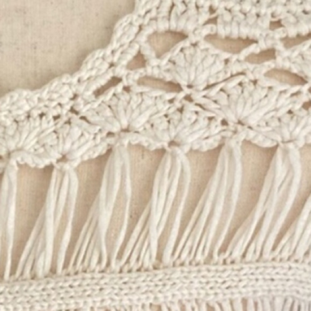 Candies Ivory Cream Crochet Knit Pattern Design Top NWT - Picture 7 of 9